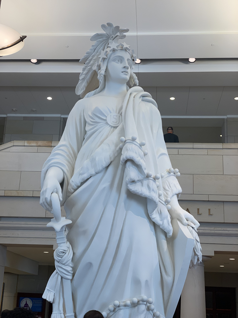 Replica of the statue atop the Capitol building, Washington DC