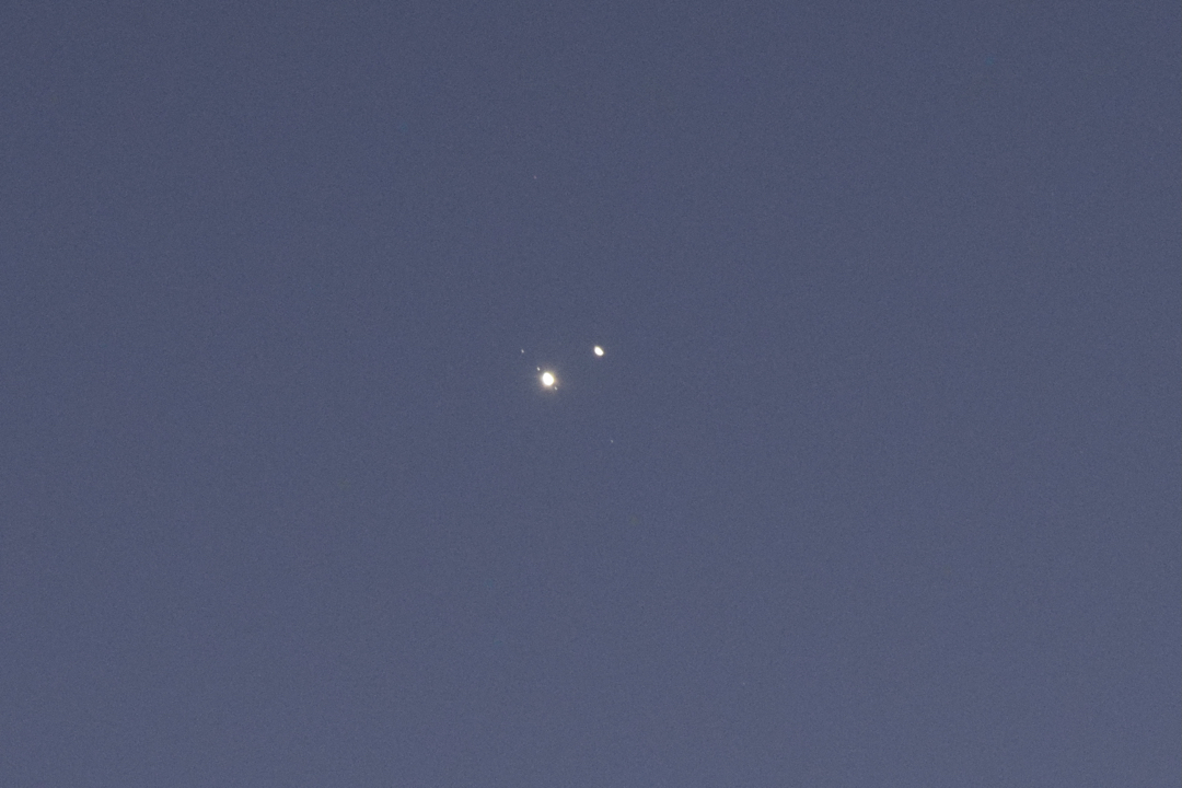 The Great Conjunction - Jupiter, moons, and Saturn