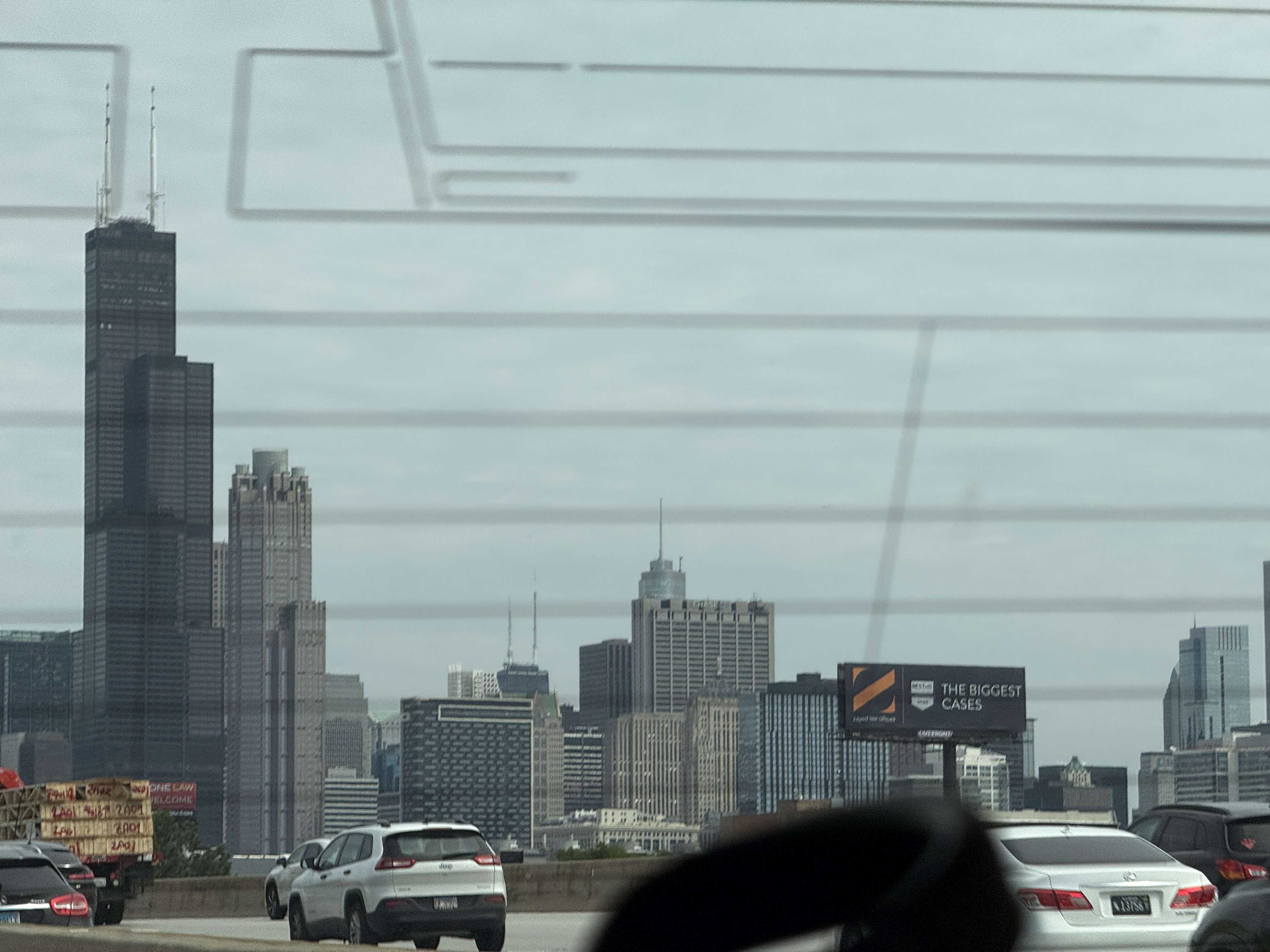 Chicago through a rearview window