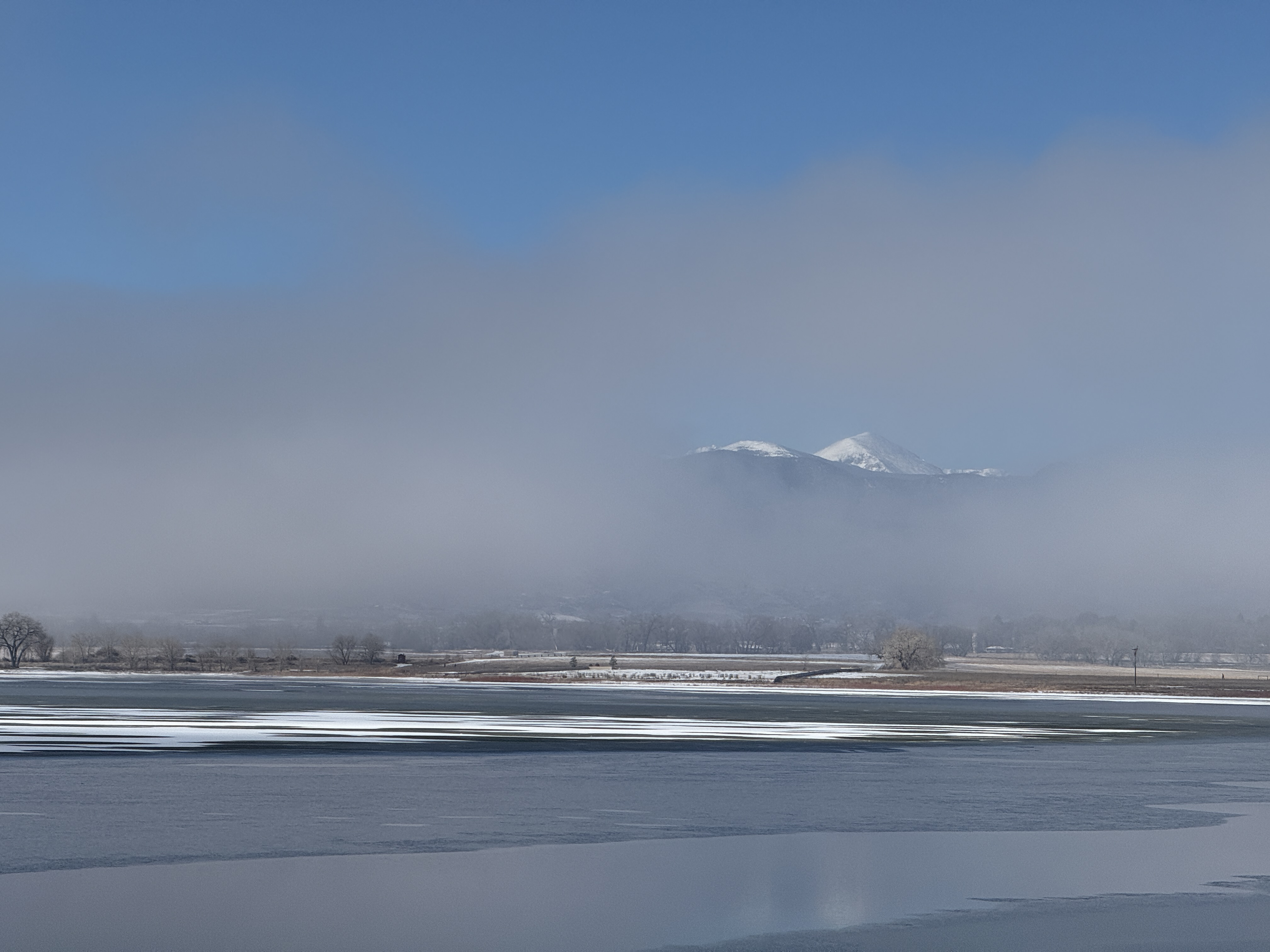 Peaks peek though fog