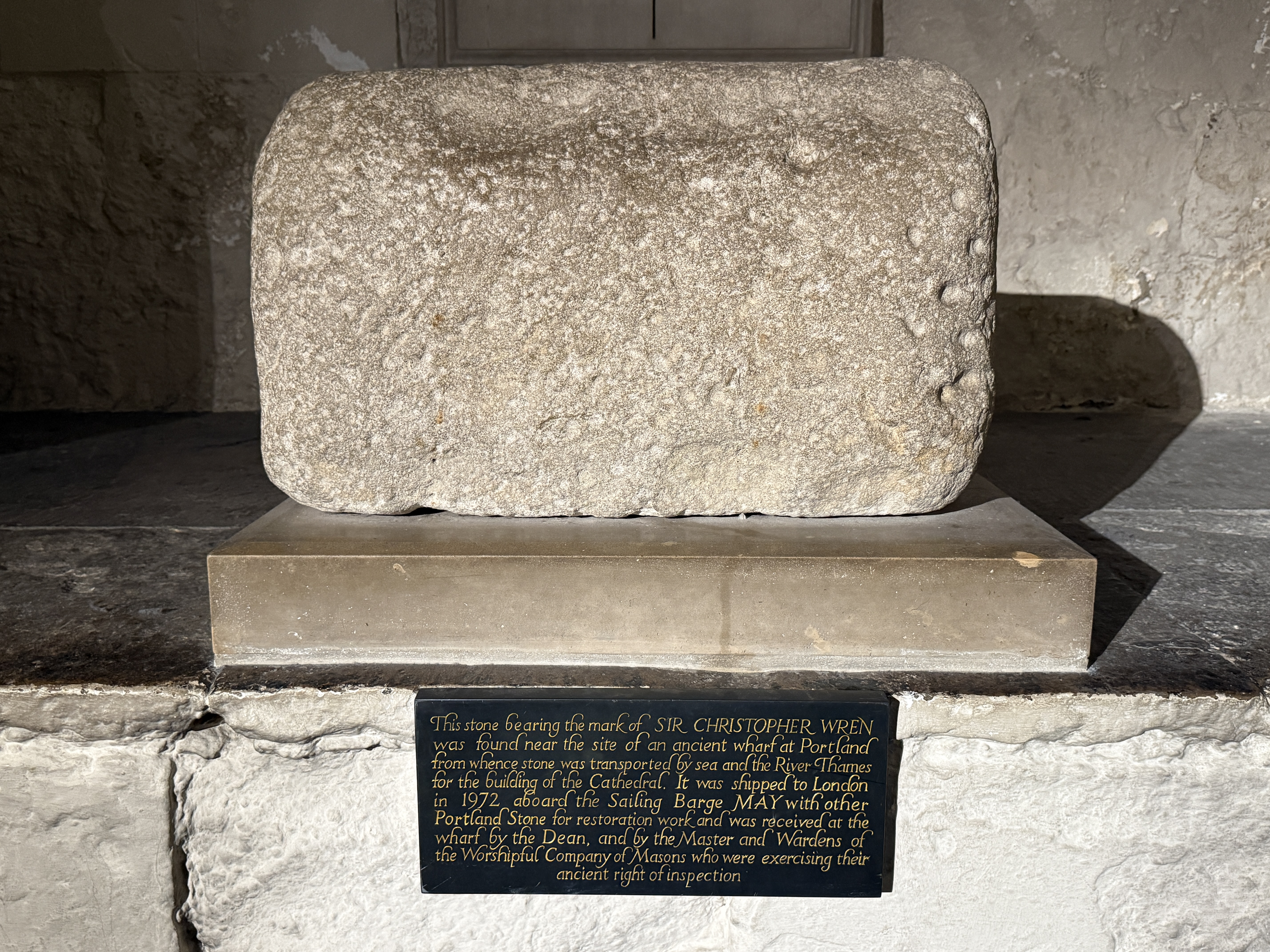 Part of the tomb to Christopher Wren, architect of St. Paul's