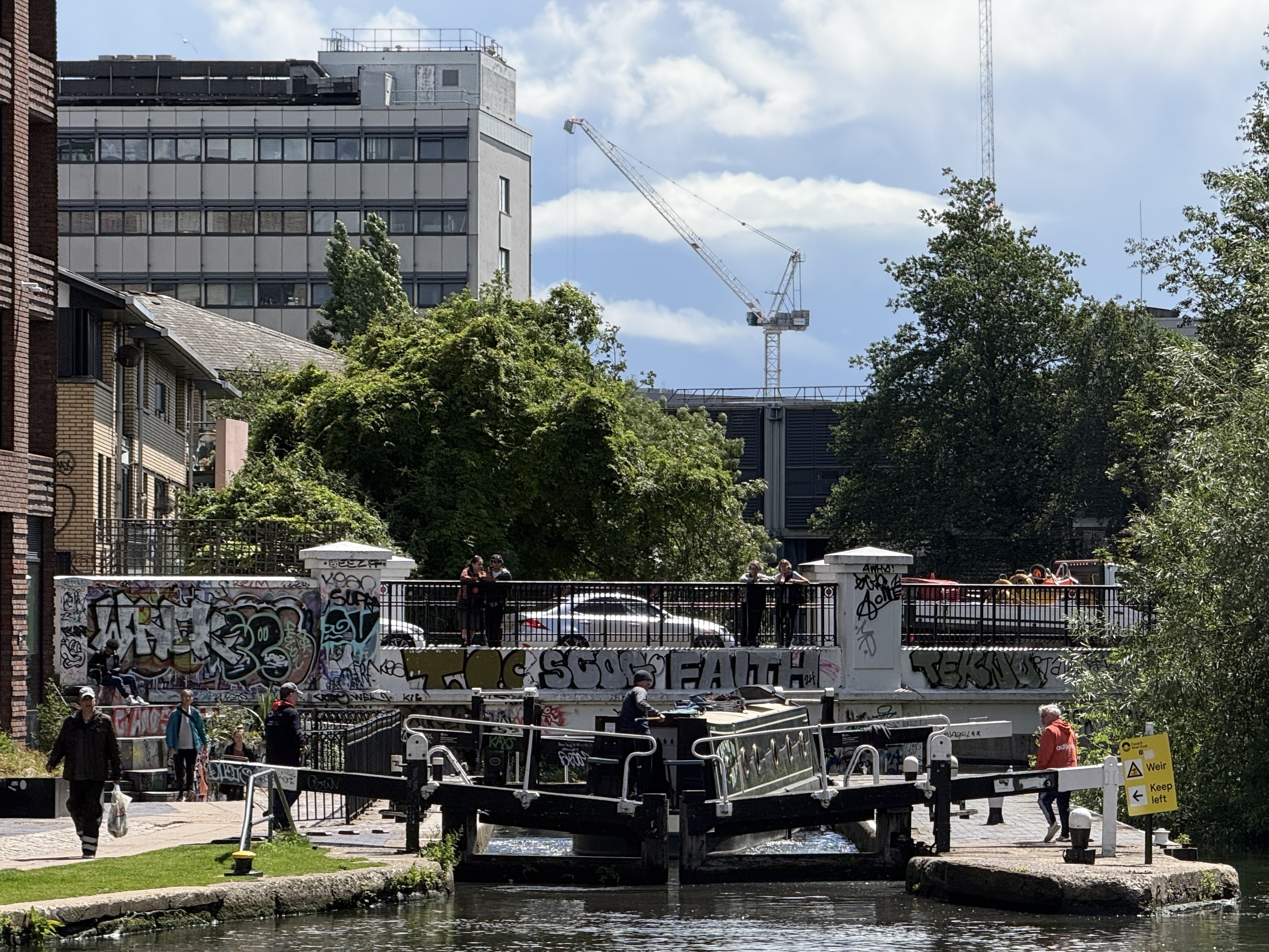 A boat using the locks