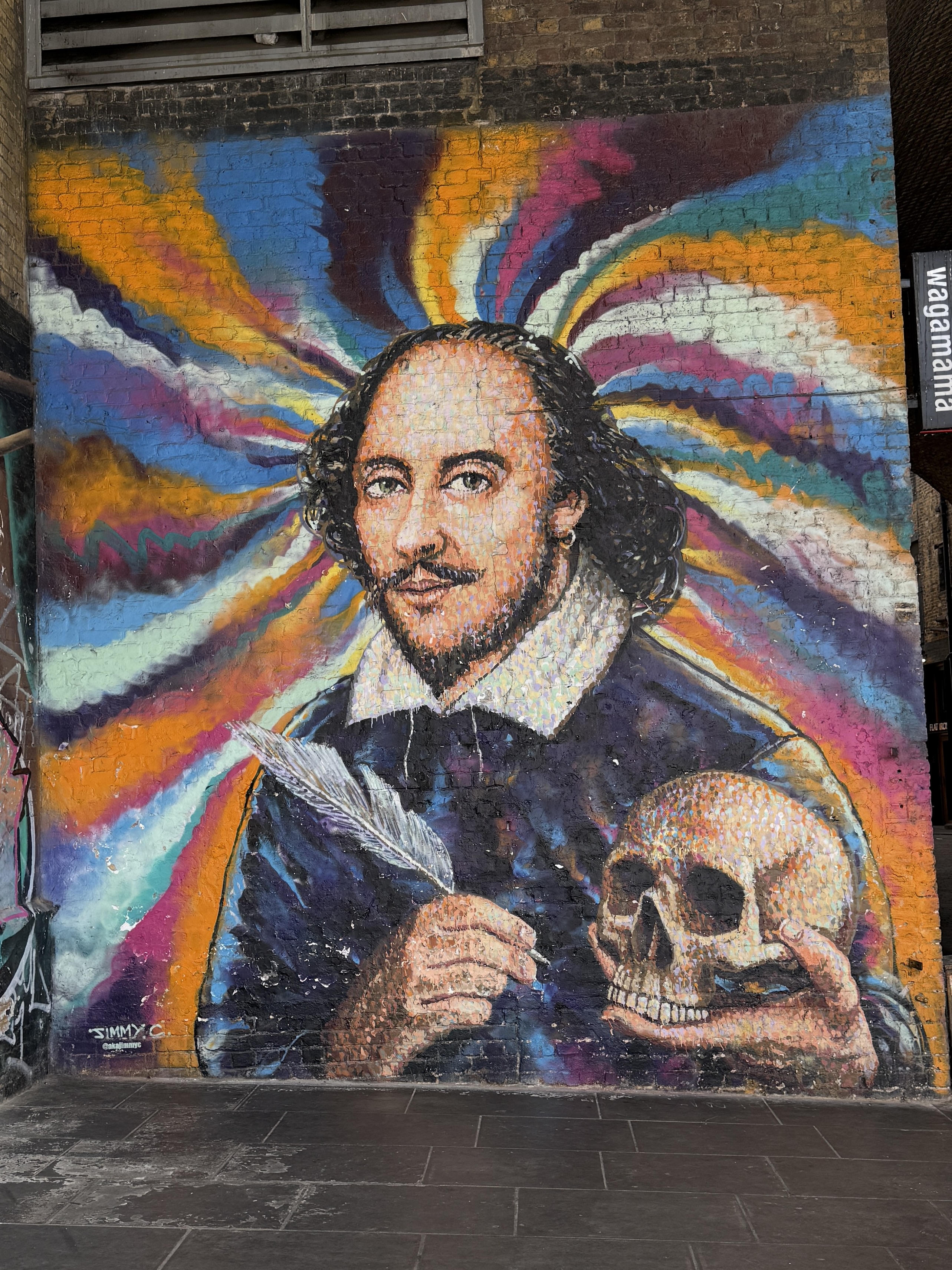Shakespeare mural along The Queen's Walk