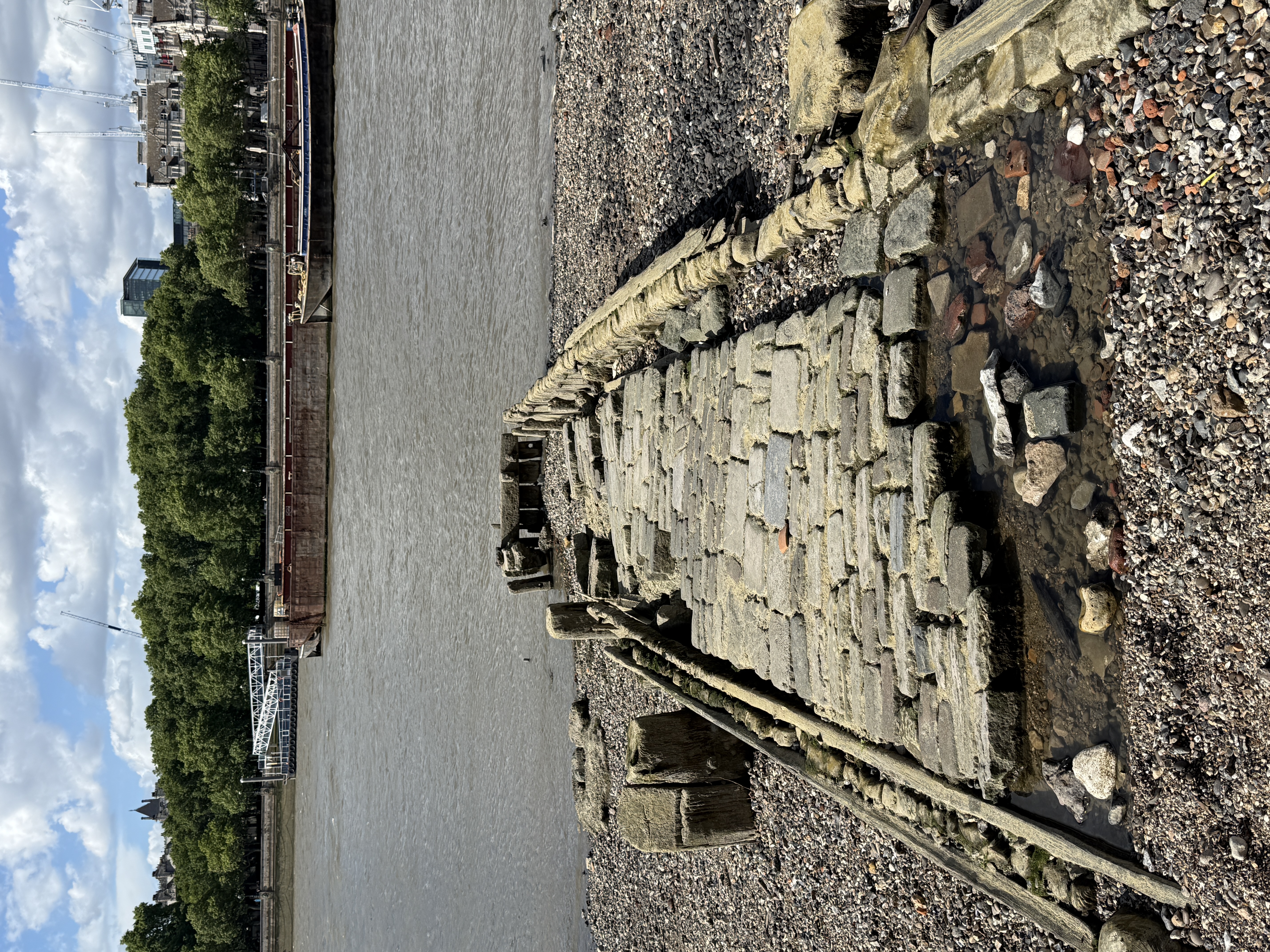 Remains of the old Barge House stairs on Thames Beach