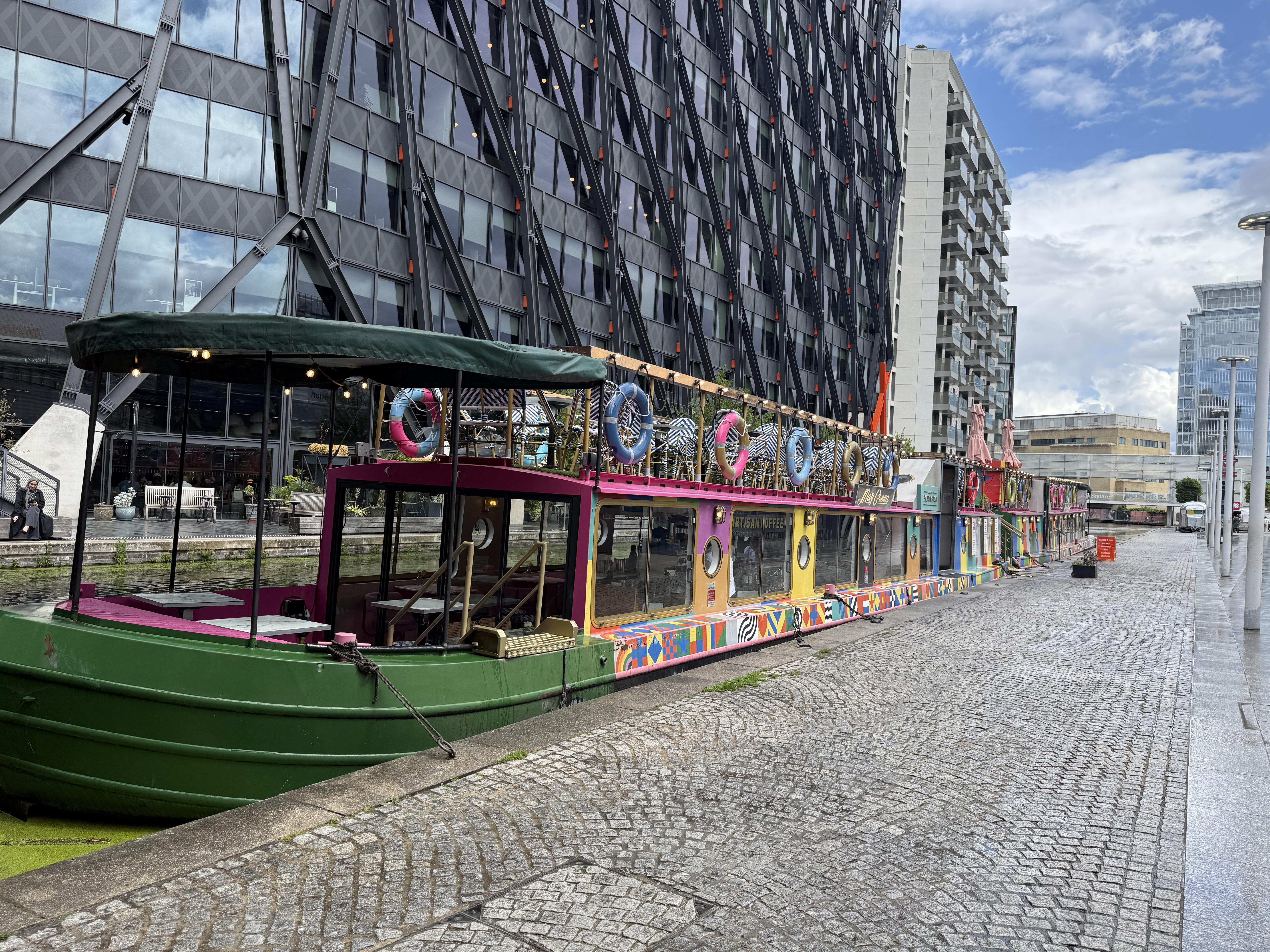 Colorful barge on the Grand Union Canal