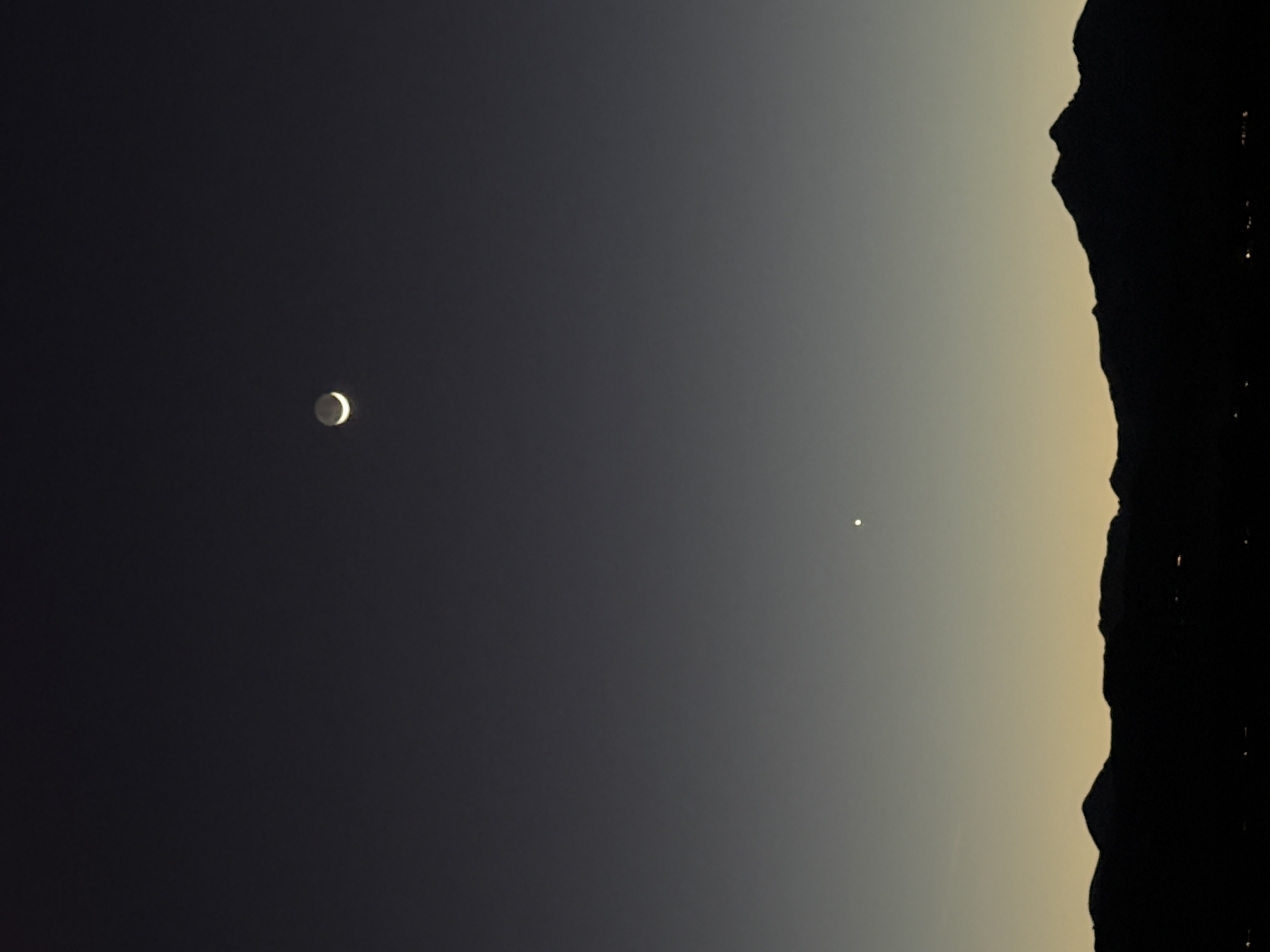 Crescent moon and Venus