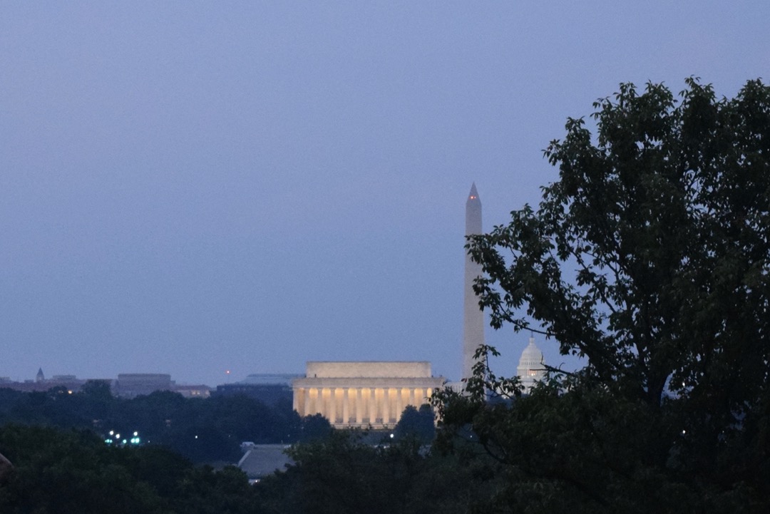 Washington at sunset from Arlington, VA