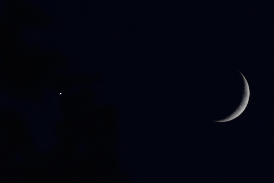 Saturn and the moon
