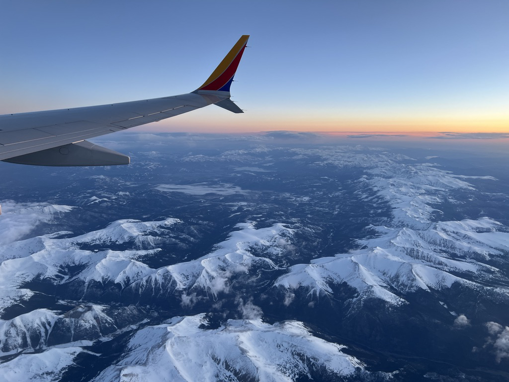 Flying over the Rockies and Berthoud Pass