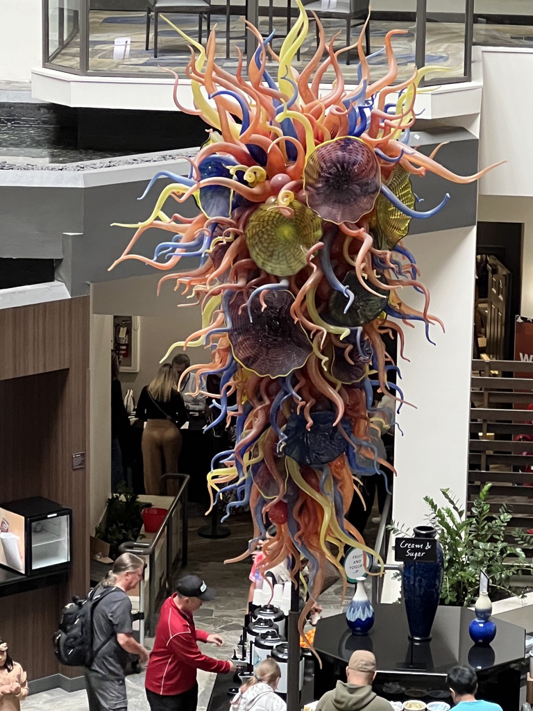 Chihuly glass in the hotel lobby