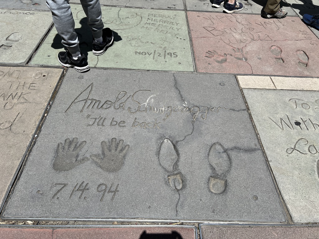 Foot and hand prints outside the Chinese Theatre