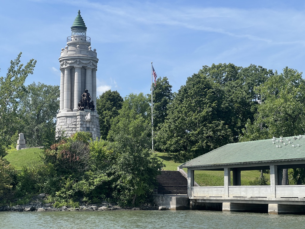 Crown Point Light and memorial to Samuel de Champlain