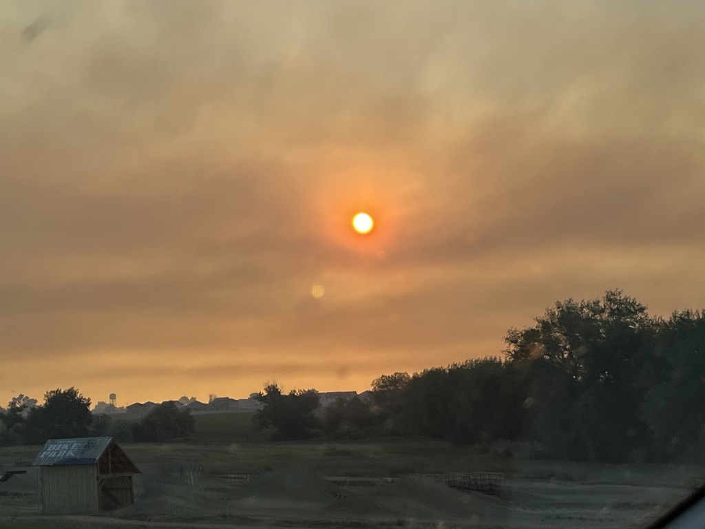 Smoky skies in Berthoud, CO