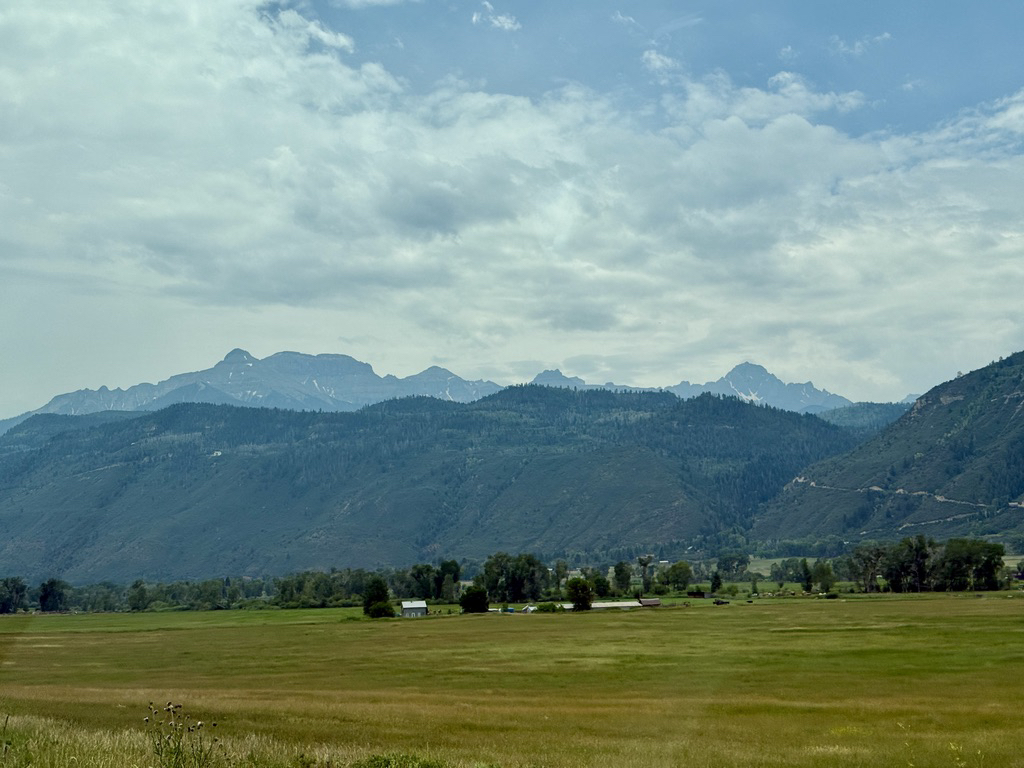 Craggy peaks on the approach to Ouray, CO, from the north