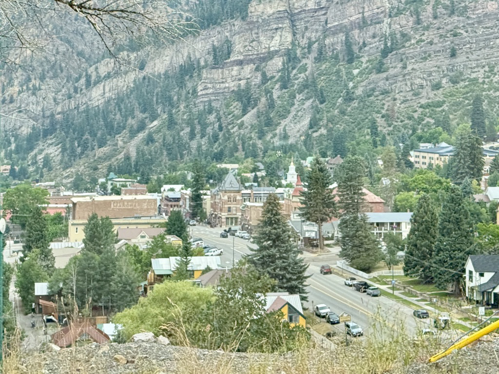 Looking down on Ouray from the climb out