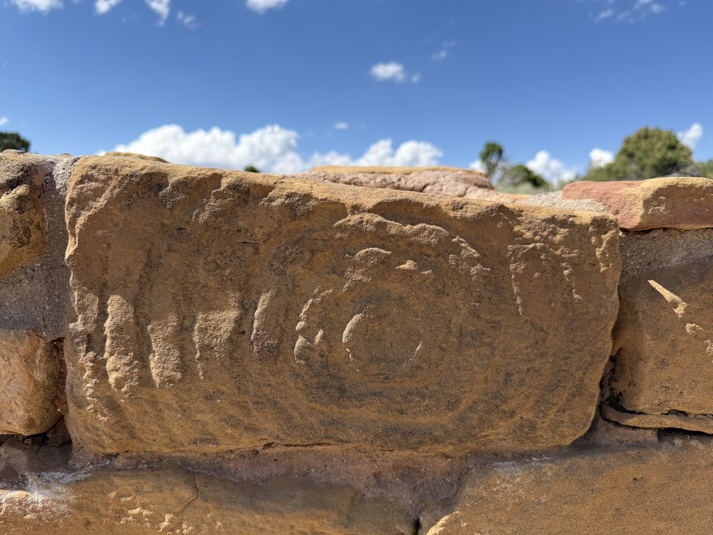 Circular detail on the south side of a wall