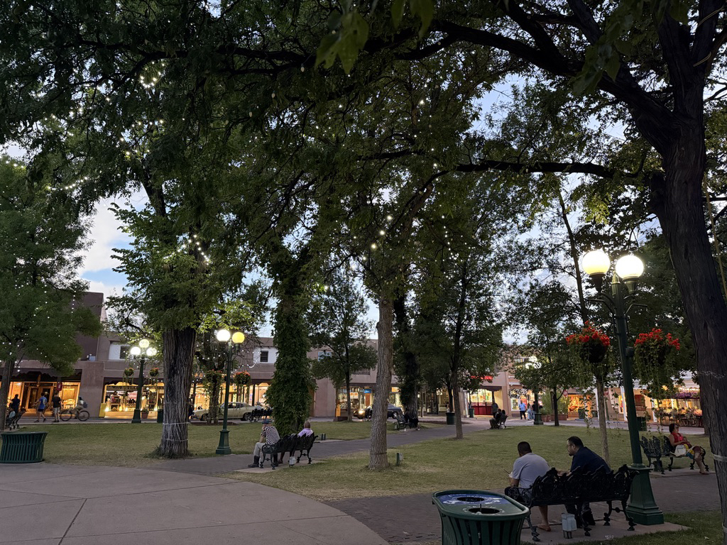 Santa Fe Plaza at dusk