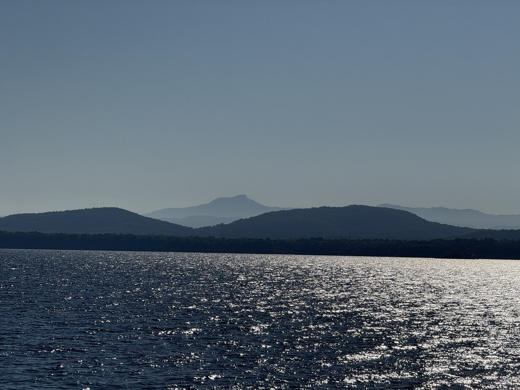Camel's Hump in the Green Mounatins of VT, taken from the Essex-Charlotte ferry on Lake Champlain