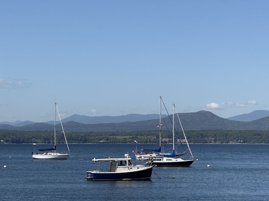 Boats on Lake Champlain in Charlotte, VT